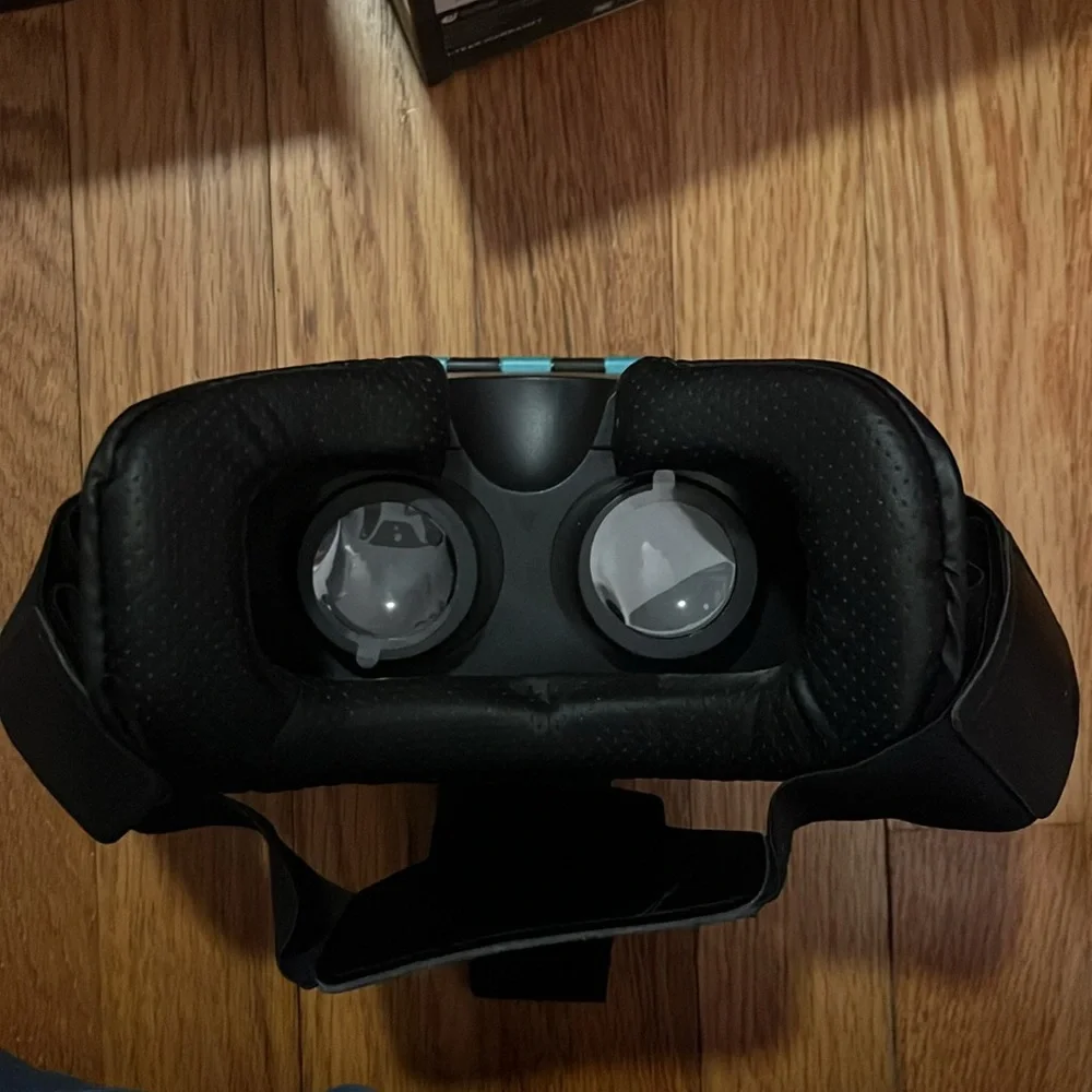 Virtual reality 3-D headset.